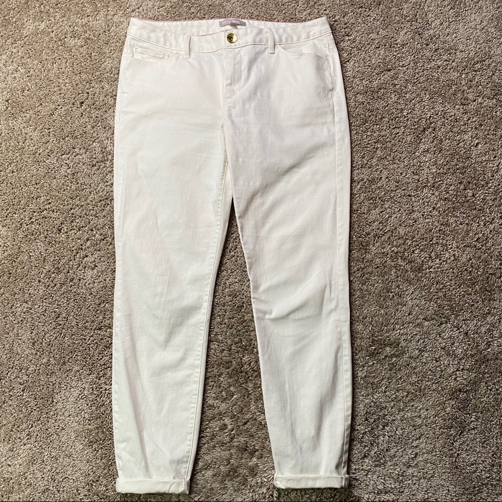 Banana Republic Ivory Skinny Jeans 29